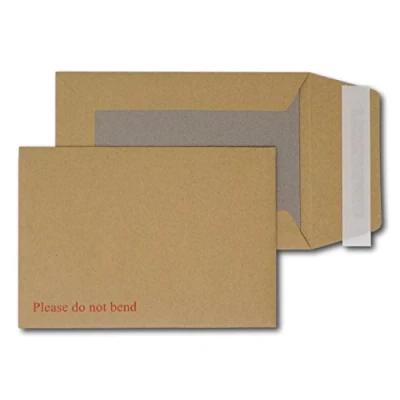 Image of EPOSGEAR® A6 / C6 162mm x 114mm Brown/Manilla Strong Hard Card Board Backed Peel and Seal Printed Please Do Not Bend Envelopes (25)