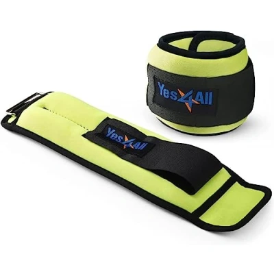 Image of Yes4All 3ZMT Neoprene Wrist Ankle Weight, 2.7 KG Pair = 2 * 1.35 KG, Lime