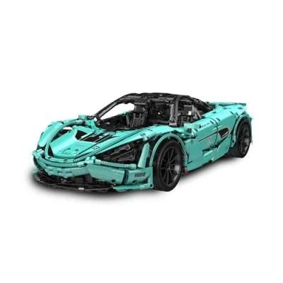 Image of Mould King 720S Tiffany Blue 3188/pcs Static Supercar Brick Model Car 13167