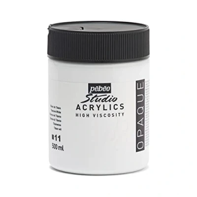 Image of Pébéo Acrylic Fine Studio Acrylics White Paint Titanium 500 ml