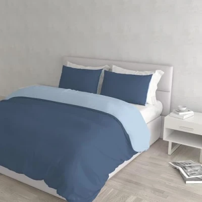 Image of Natural Colour Duvet Cover Set, Avio/light blue, Double