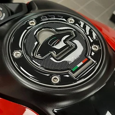 Image of Resin Bike Motorcycle 3D Stickers Compatible with Ducati Monster 937 2021. Tank Cap Protection from Bumps and Scratches. Black Gadget Moto