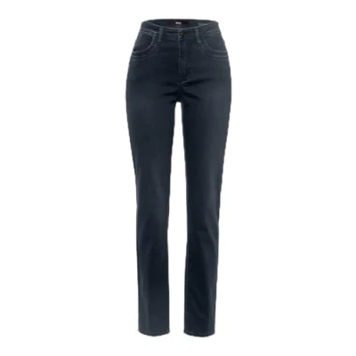 Image of BRAX Women&#039;s Style Mary Five Pocket Jeans in Thermo Denim, Clean Dark Blue, 32W x 30L