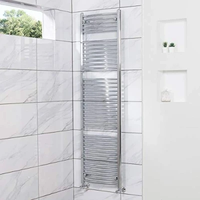 Image of NRG Curved Heated Towel Rail Radiator Bathroom Central Heating Ladder Warmer Rad 1800x500mm Chrome