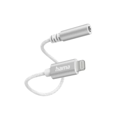 Image of Hama Lightning to 3.5 mm Jack Headphone Adapter (iPhone Audio Adapter, AUX Jack, Apple iPad, MFI Certified) White