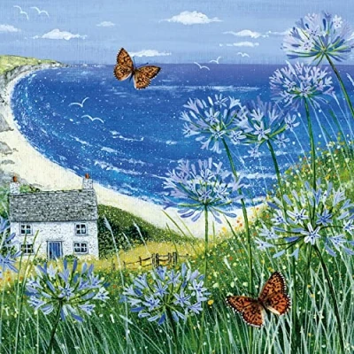 Image of Museums &amp; Galleries Lucy Grossmith Agapanthus Seaview Art Greeting Card