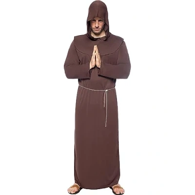 Image of Funidelia Monk Costume for man Priest Religious Professions adults accessory fancy dress &amp; props Halloween carnival parties Size 3XL Brown