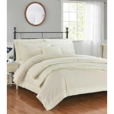 Image of Rapport Home Richmond Ivory Bedspread Luxury Embroidered