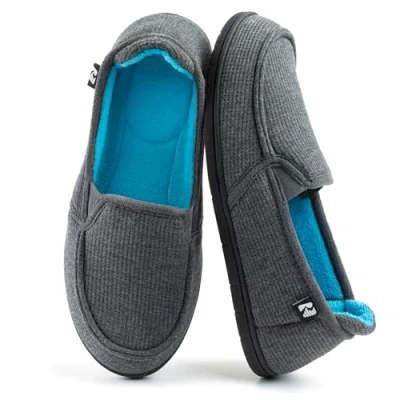 Image of RockDove Women&#039;s Two Tone Hoodback Slipper with Removable Insole, Size 6 UK Women, Dark Gray and Blue