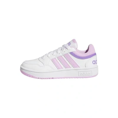 Image of adidas Hoops Shoes, Cloud White/Lilac/Violet Fusion, 2 UK