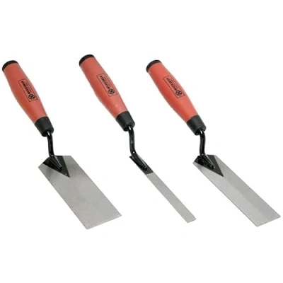 Image of New 3pcs Tradesman Margin Trowel Set Hand Brick Plastering Builders Soft Grip Handle