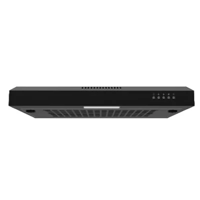 Image of Abode 60cm Visor Cooker Hood Black Extractor with 3 Speed Settings, Under Cabinet Hood, Wall Mounted Extractor, Recirculation or Extraction A60VSRCH0B1B