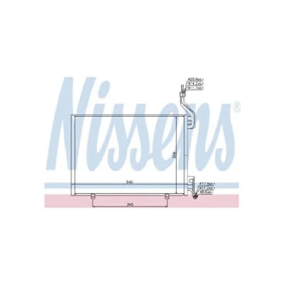 Image of CO5410 Condenser NISSENS 940107 without dryer Aluminium 540mm R1234yf FORD: FIESTA 6, 6 Van