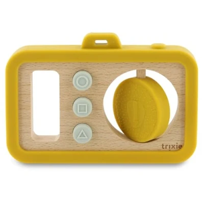Image of Trixie Wooden &amp; Silicone Baby Camera Mr. Lion Sensory Activity Toy for Babies Toddlers Safe Durable Imaginative Play