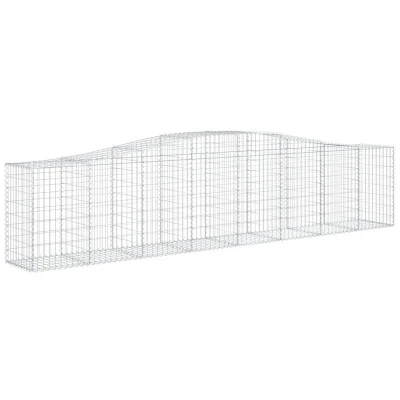Image of vidaXL Arched Gabion Baskets 2 pcs 400x50x80/100 cm Galvanised Iron