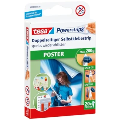 Image of tesa UK POWERSTRIPS POSTER 20x, white, 58003 00079 04