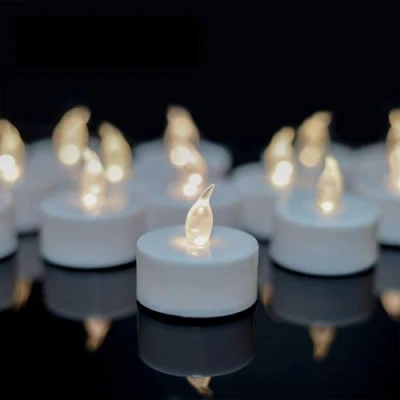 Image of TEECOO Tea Lights Led Candles:200 pcs Battery Operated Candle Flameless Candles Flickering Warm White Electric Decoration for Party Halloween Festivals Weddings etc