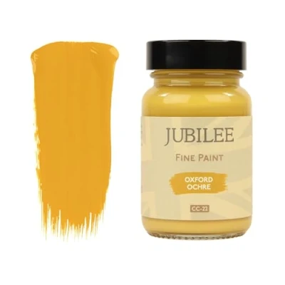 Image of Guild Lane Jubilee Fine Paint Oxford Ochre Furniture, Metal, Fabric, Glass &amp; More Indoor Outdoors Water Based Acrylic 60ml Jar