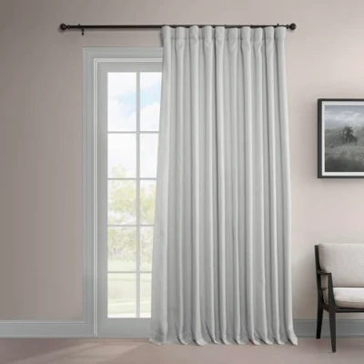 Image of HPD Half Price Drapes Extra Wide Linen Room Darkening Curtain (1 Panel) 100 X 84, BOCH LN1855 84 DW, Oyster