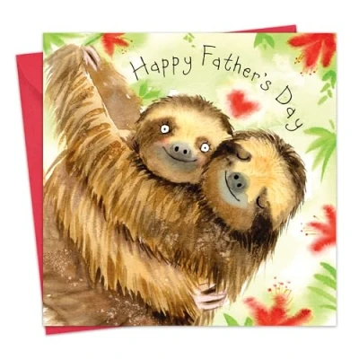 Image of Twizler Father&#039;s Day Card for Dad Sloths Happy Fathers from Son or Daughter Cute Daddy Father