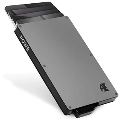Image of POWR Card Holder Wallet. RFID for Men. Minimalist Wallet Credit Holders Metal Slim