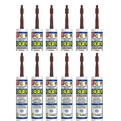 Image of CT1 Building Sealant &amp; Adhesive Snag Tube 290ml for Virtually Any Material (Brown 12 Pack)