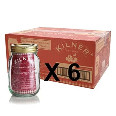 Image of Kilner Set of 6 500ml Screw Top Storage Jars, 0.5 Litre