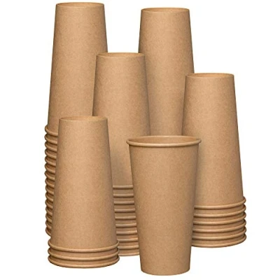 Image of Comfy Package [100 Pack] 20 oz. 600 ml Kraft Paper Hot Coffee Cups Unbleached