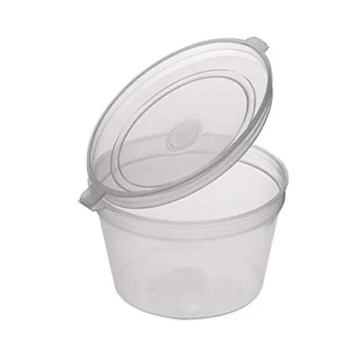 Image of Majestic 4 Ounce Storage Pots with Hinged Lids for Condiments Sauces Dressings and Food Microwave Freezer Safe 50 Pack