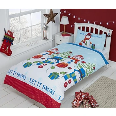 Image of Rapport Let It Snow Snowman Duvet Set, Multi Colour, Double