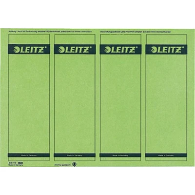Image of Leitz PC Printable Self Adhesive Spine Labels for Standard 80 mm Lever Arch Files, Wide and Short, 61.5 x 192 mm, Paper, 16852055 Green, Pack of 100