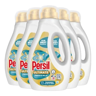 Image of Persil Ultimate Liquid Detergent Outstanding Stain Removal Effective in Quick and Cold Washes with 14 Days of Lasting Freshness 31 Washes, 837ml (Buy 5, Fresh &amp; Mild)