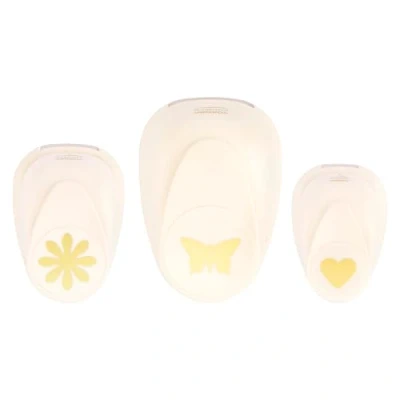 Image of Vaessen Creative Craft Paper Punch Hearts 3 Pcs Various Sizes Circle Cutter for Crafting and Card Making Butterfly, Flower, Heart