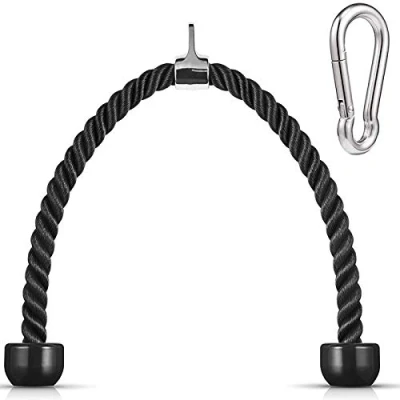 Image of ZEZA Heavy Duty Tricep Pull Down Rope 36 Inches with Snap Hook, Fitness Attachment Cable Machine Pulldown Gym