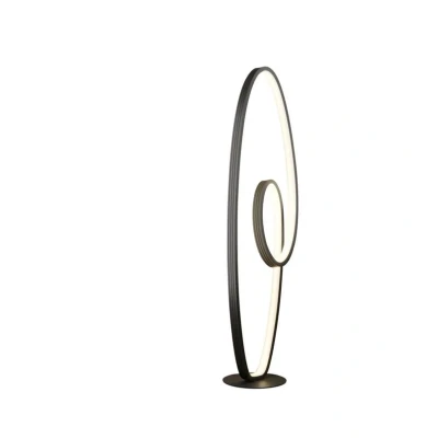 Image of LED Floor Lamp &#039;Bronwyn&#039; dimmable (Modern) in Black Made of Aluminium for e.g. Living Room &amp; Dining (1 Light Source,) from Lucande Standard