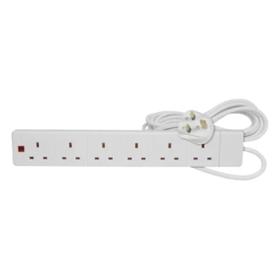 Image of Mercury 5m Extension Lead Cable Electric Mains Power 6 Gang Way Plug Socket