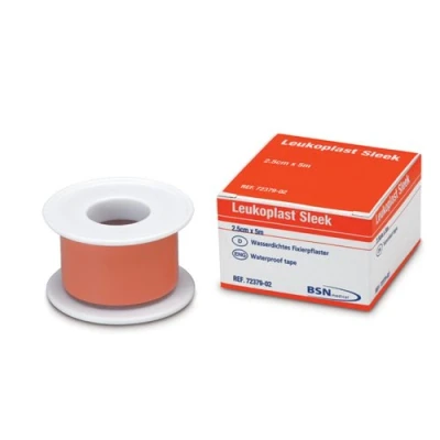 Image of BSN Medical 72379 03 Leukoplast Sleek High Strength Waterproof Adhesive Tape, Tan, 5cm x 5m, Pack of 12