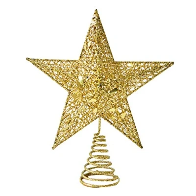Image of AMOYER 20CM Christmas Tree Star Topper Battery Operated Top Xmas Decoration Decor Treetop