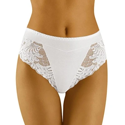 Image of Wolbar High Waist Lace Women&#039;s Briefs WB408, White,L