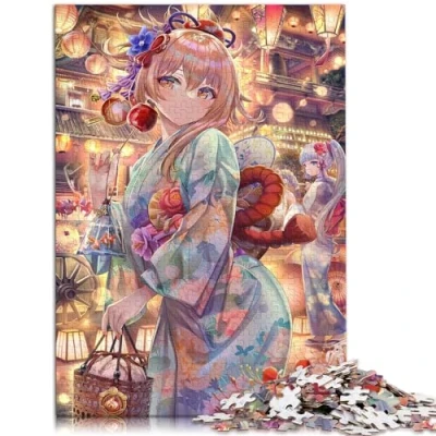 Image of 1000 Pieces Puzzles for Adults，Genshin Impact Yoimiya，for Adults &amp; Children wooden puzzle，Brain Teaser Game，Size：50x75cm