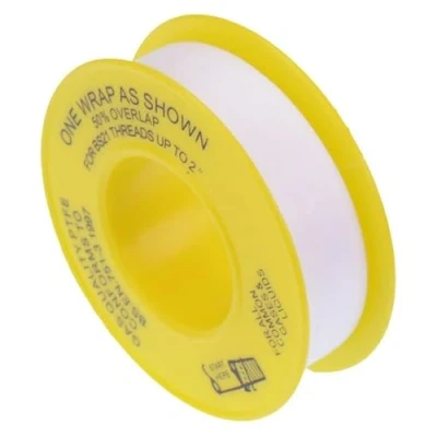 Image of PTFE Tape 12mm x 5m 0.2mm Yellow Gas Pipe Plumbing BS21 Teflon Sealant (Pack of 5)