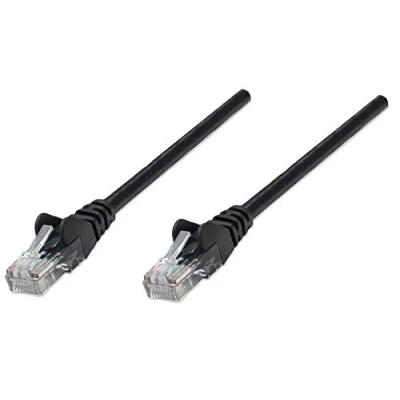 Image of Intellinet Network Patch Cable, Cat5e, 10m, Black, CCA, U/UTP, PVC, RJ45, Gold Plated Contacts, Snagless, Booted, Polybag
