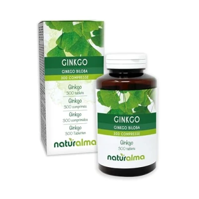 Image of Ginkgo (Ginkgo biloba) Leaves Naturalma 150 g 300 Tablets Food Supplement Natural and Vegan