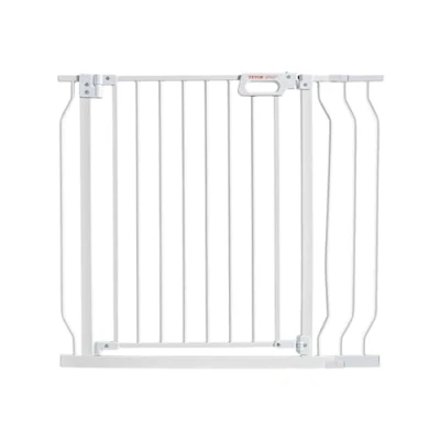Image of VEVOR Baby Gate, 29.5&quot; 39&quot; Extra Wide, 30&quot; High, Dog Gate for Stairs Doorways and House, Easy Step Walk Thru Auto Close Child Pet Security with Pressure Mount Kit Wall Kit, White