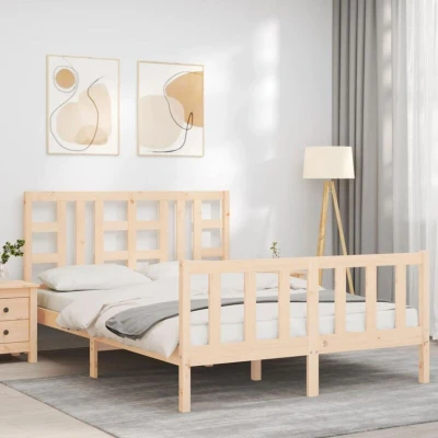 Image of vidaXL Bed Frame without Mattress 140x190 cm Solid Wood Pine
