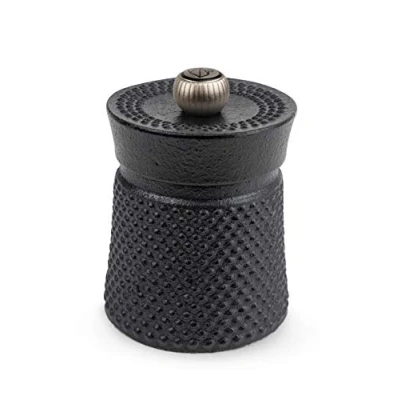 Image of PEUGEOT Bali 8 cm Pepper Mill Classic Grind System Cast Iron Lifetime Guaranteed Mechanism Made in France Black Colour