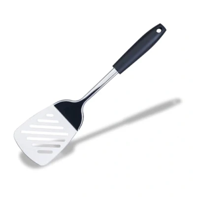 Image of Fackelmann INITIAL Slotted Turner Stainless Steel with PP Plastic Handle, 33.5cm, Black