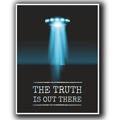 Image of 2 x Glossy Vinyl Stickers UFO Alien Files Area 51 Bike Laptop Decal #4058 (10cm Tall 7.6cm Wide)