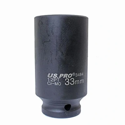 Image of US PRO Tools 33mm 1/2&quot; dr 12 Point Deep Hub Nut Socket, Gearbox etc 3484