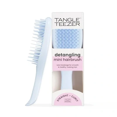 Image of Tangle Teezer The Mini Ultimate Detangler Hairbrush Gentle on Wet Hair Two Tiered Teeth &amp; Comfortable Handle Ideal for Kids And Travel Reduces Knots Breakage Digital Lavender